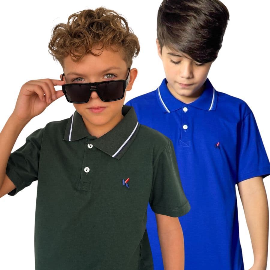Camisa Polo Menino Infantil Estilo Casual De Algodão