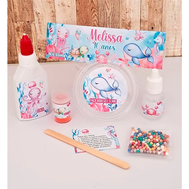15 Kit Slime | Lembrancinhas Personalizadas | Tema da sua festa |