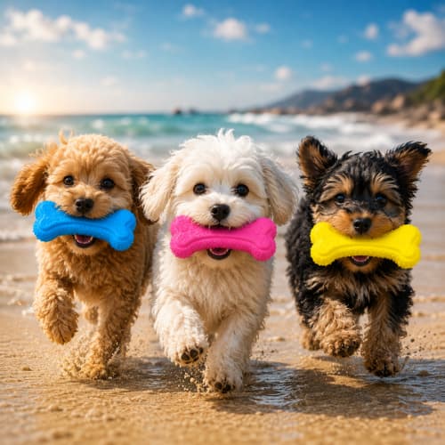 Brinquedo Ossinho Mordedor Divertido de Silicone para Cães Resistente Com apito CapriPet