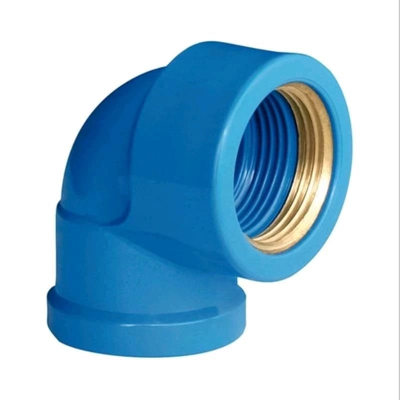 Joelho 90° Soldável Com Bucha Latão Azul 25mm x 3/4 Cotovelo PVC Hidráulico Água Fria