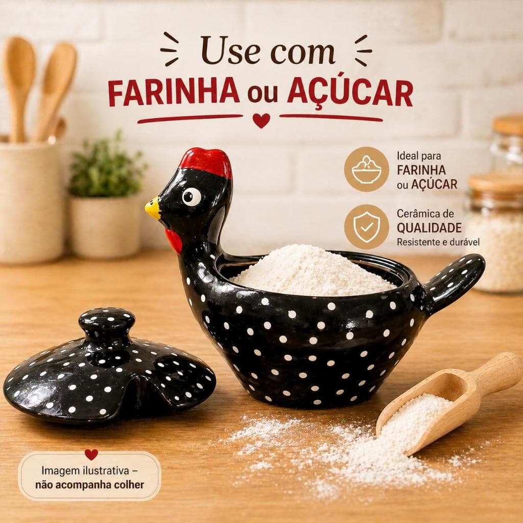 Galinha Farinheira  em Cerâmica Decoração Cozinha