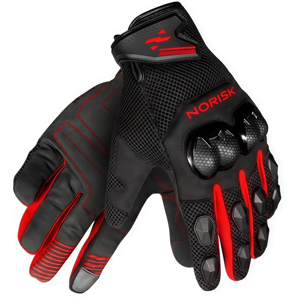 LUVA NORISK RAPTOR VERMELHO ESPORTIVA PROTEÇÃO MOTO MOTOCICLISTA