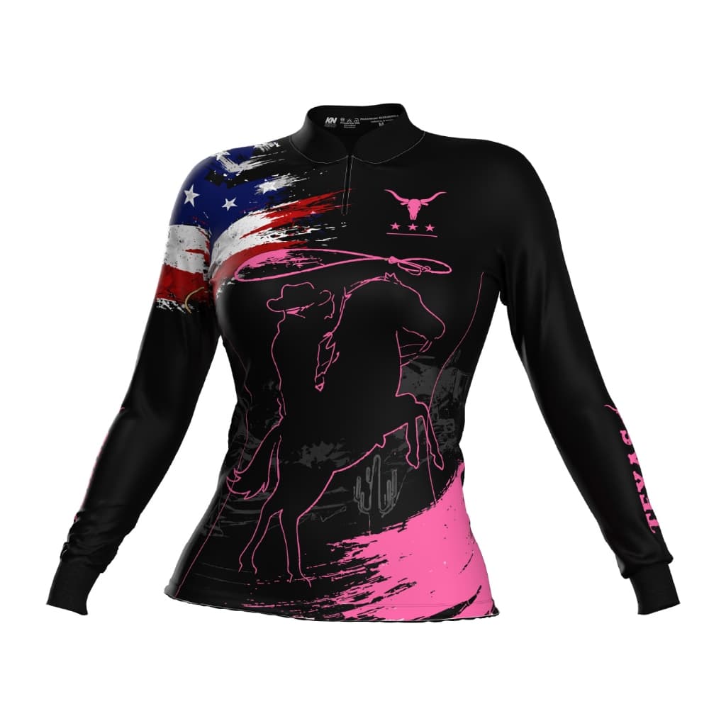 Camiseta Feminina Cowgirl Texas Manga Longa DRY SOFT Proteção Solar UV+50