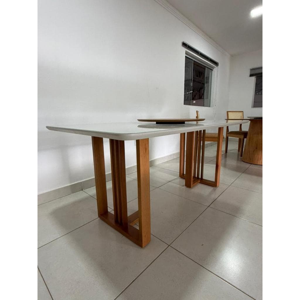 Par Base De Mesa Jantar Madeira Maciça Eucalipto Confortse