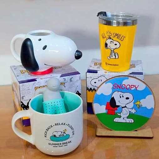 Peanuts Snoopy Caneca Copo Térmico Importado Cerâmica Grafite Moma Infusor Chá wod Inox Licenciado