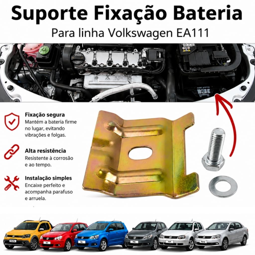 Suporte Fixação Bateria | Gol Voyage Fox Golf Jetta Amarok