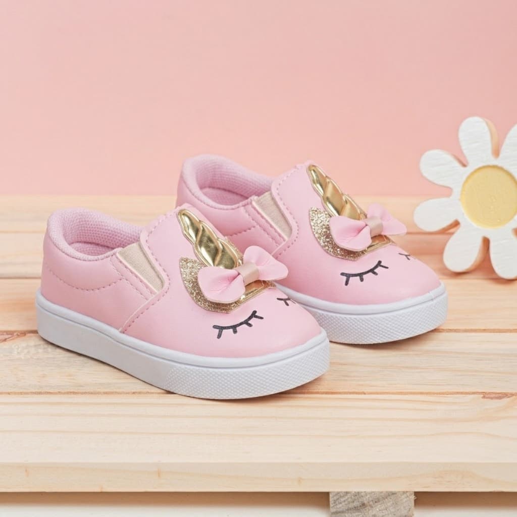 Sapatinho Infantil Menina Unicórnio Casual Linda Confortável do 19 ao 25