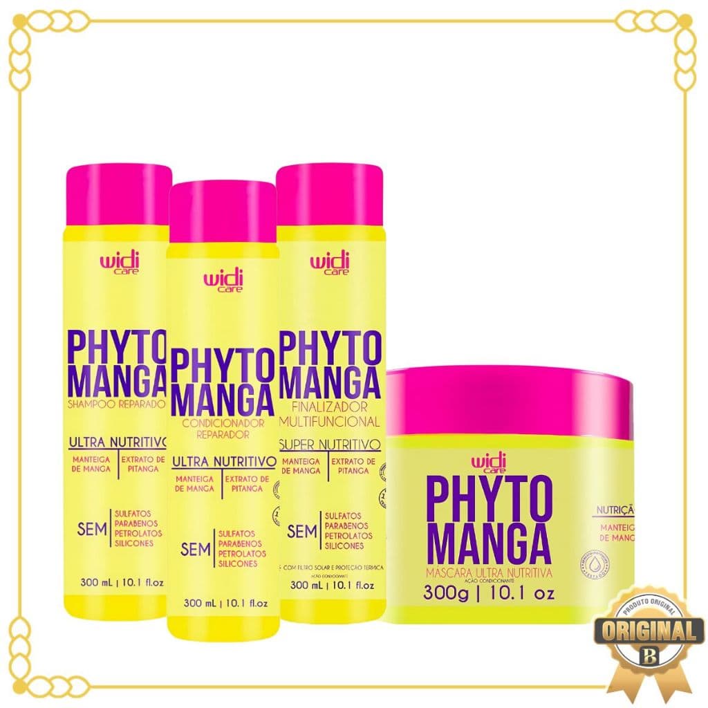 Kit Shampoo + Condicionador + Máscara Ultra Nutritiva 300 G + Finalizador Phytomanga Widi Care