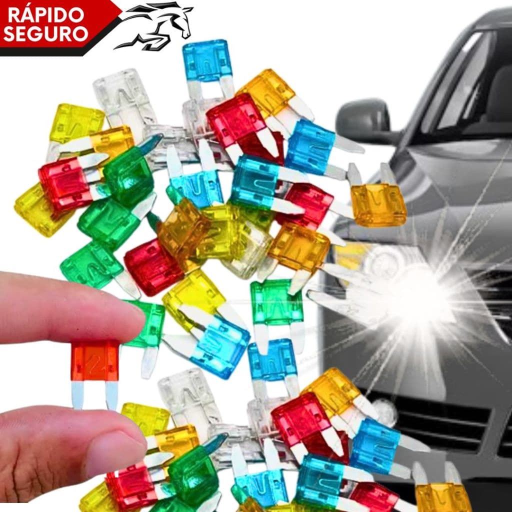Fusível Automotivo Padrão Universal Mini Micro Variado Nacional 5A a 30A Cartela