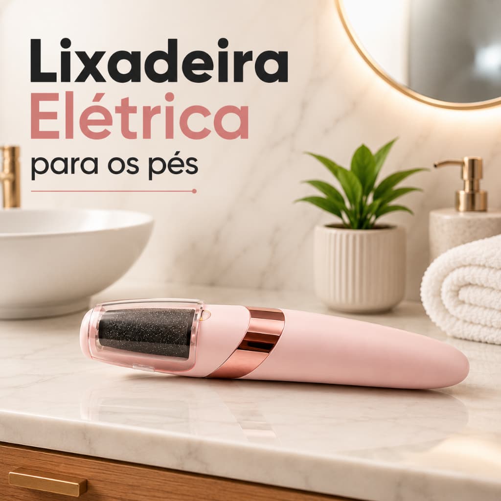 Lixadeira Elétrica para Pés Removedor de Calos Recarregável Pedicure Profissional USB Esfoliante Luz