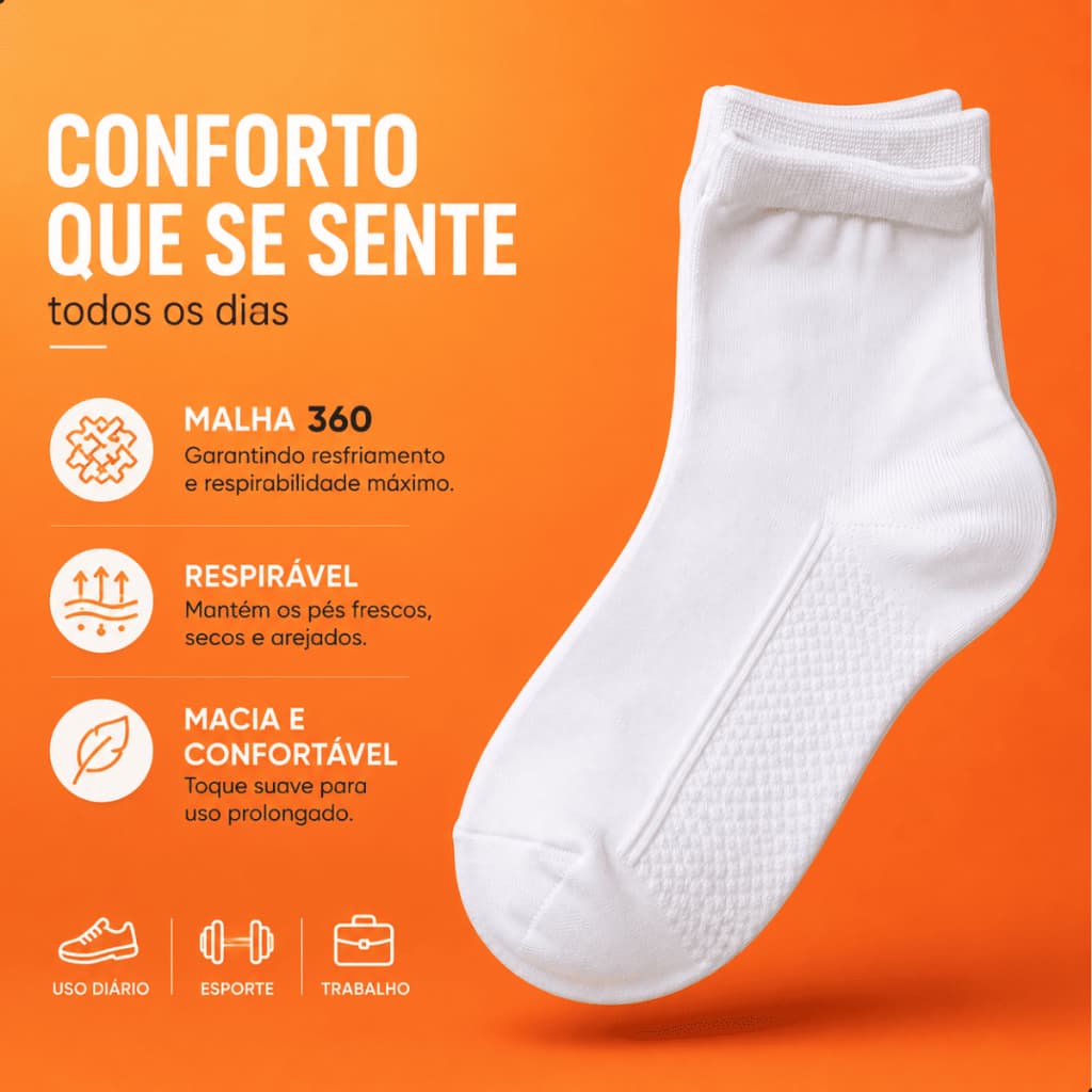 Kit Meias de Algodão De Alta Qualidade Conforto masculino feminina Unisexx 40 ao 46