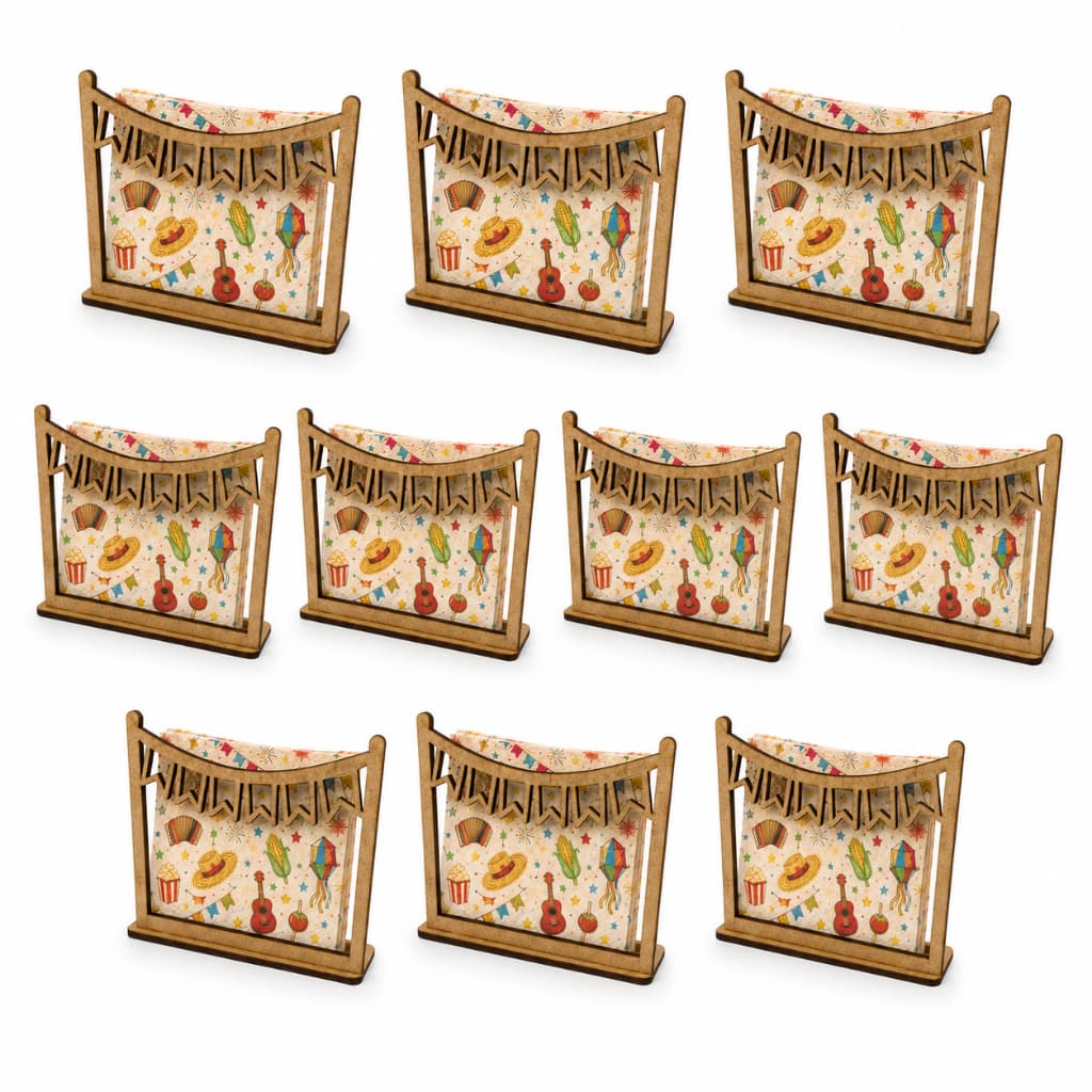 Kit Porta Guardanapo Lanchonete Festa Junina Restaurante Decoração MDF Evento Decoração