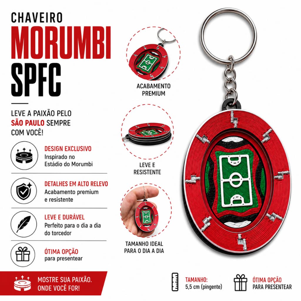 Chaveiro Estádio Morumbi | Modelo Futebol Decorativo para Torcedores