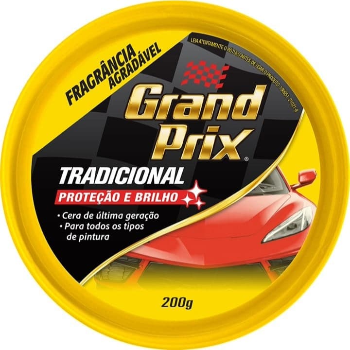 Cera Automotiva Grand Prix Tradicional 200g Proteção e Brilho Intenso Pintura Carro Moto