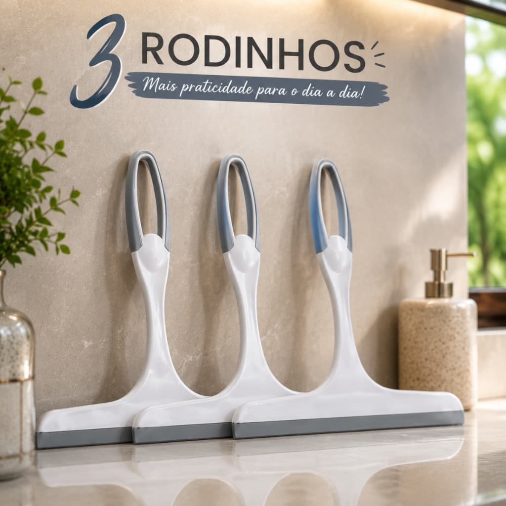Kit Rodinhos de Pia Mini Rodo Limpeza de Vidros Bancadas e Pias Compacto e Resistente
