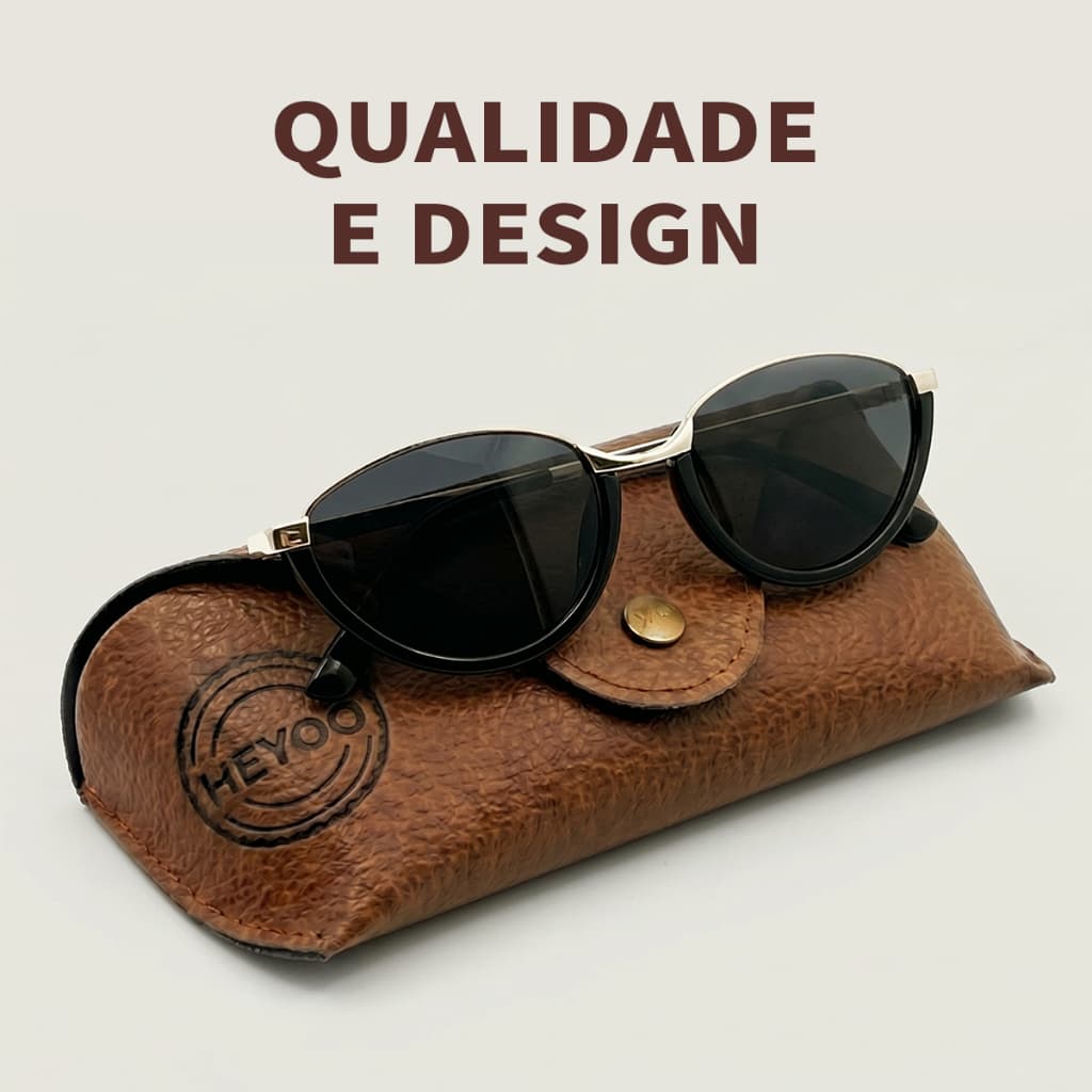 Heyoo Óculos de Sol Cat Eye Metal UV400 Feminino