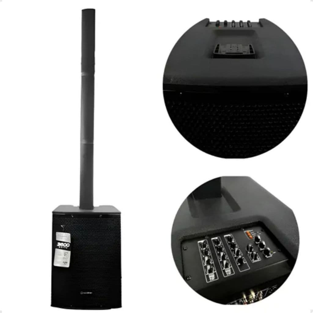 Sistema De Torre Ativo Waldman Twr-3600 126db Preto