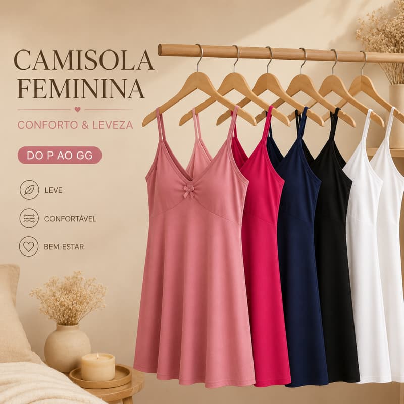Kit 1|2 Camisolas Femininas Alcinha Lisa Diversas Cores Confortável Leve Pijama Feminino do P ao GG |3182| Promoção