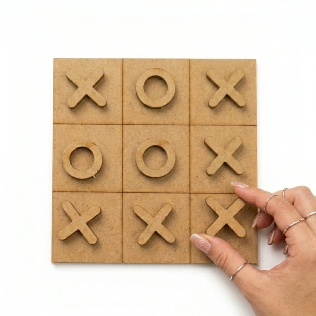 Jogo da Velha Pedagógico Infantil em MDF Kit Tabuleiros 14,4x10cm