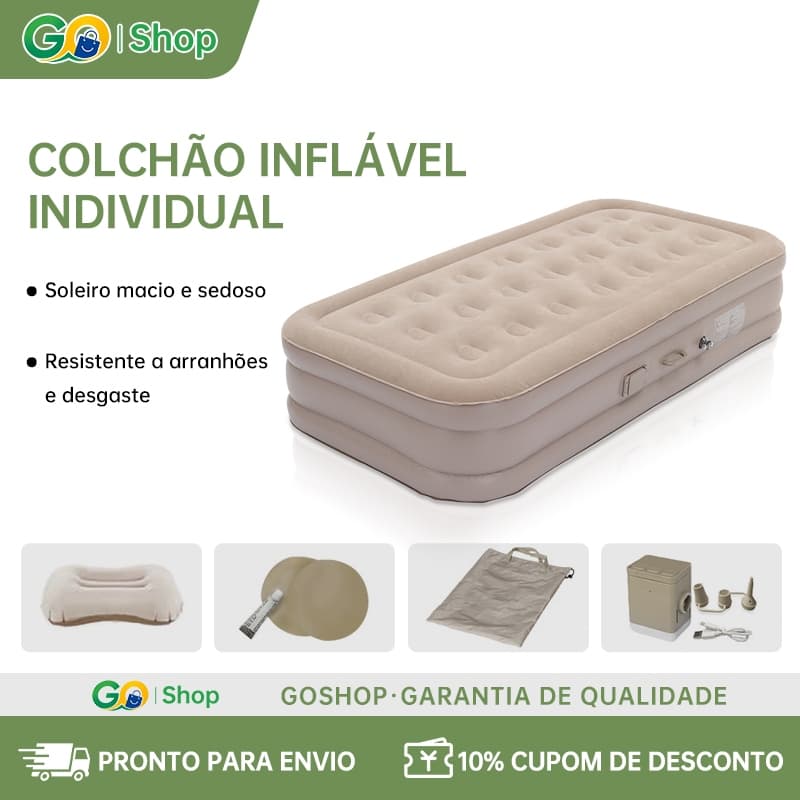 Colchão Inflável Queen Individual Cama De Campanha Bomba Inflável Com Bateria De Lítio Integrada