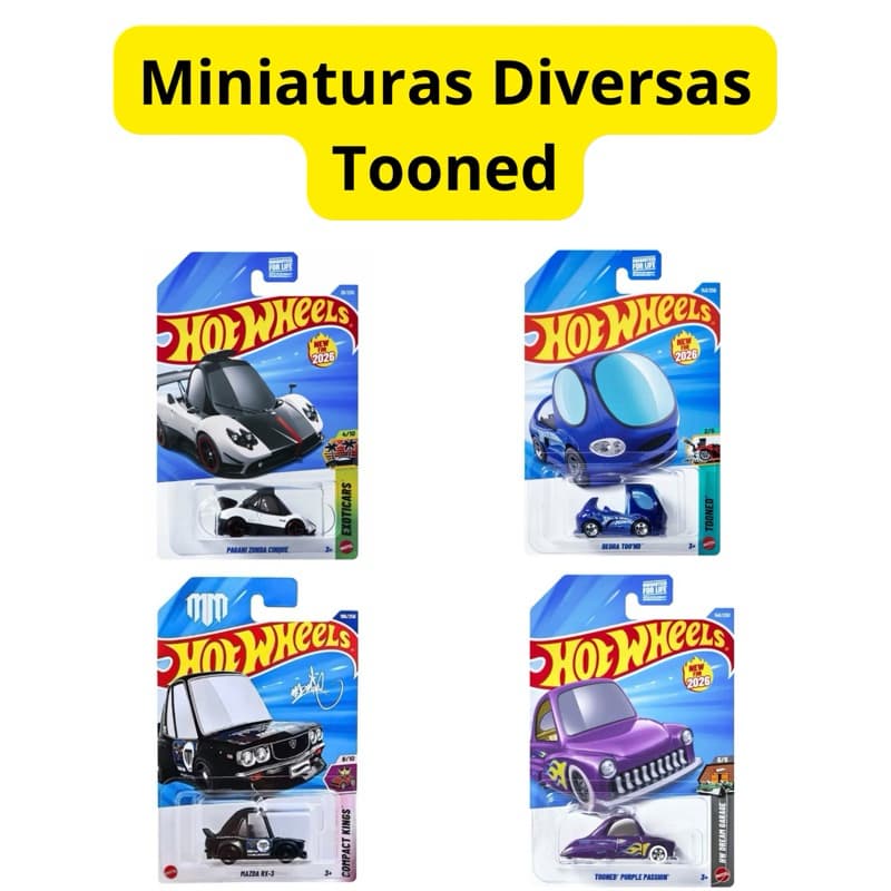Carrinho Miniatura Diversos HotWheels Tooned Pagani Zonda Cinque, Mazda, Purple Passion