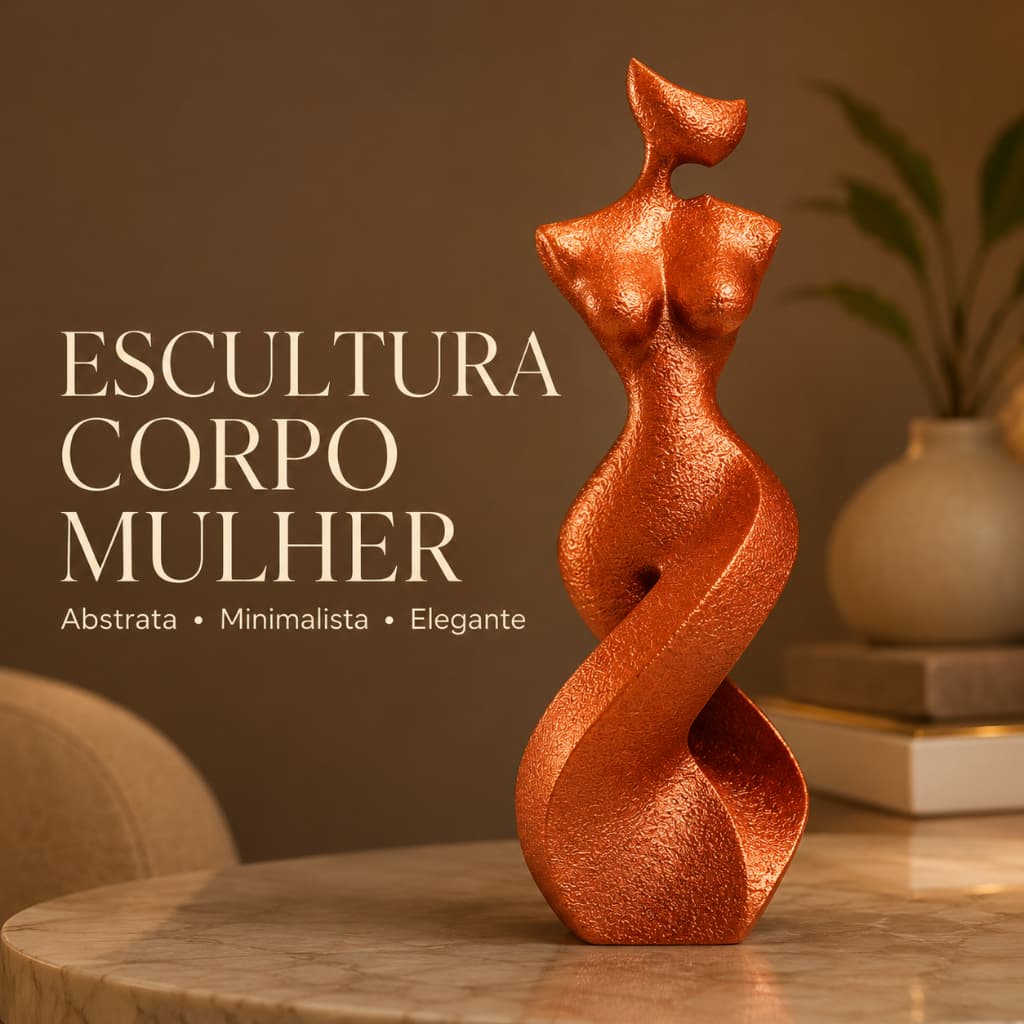 Escultura Corpo Mulher Abstrata Minimalista Decoração Sala Escritório Presente