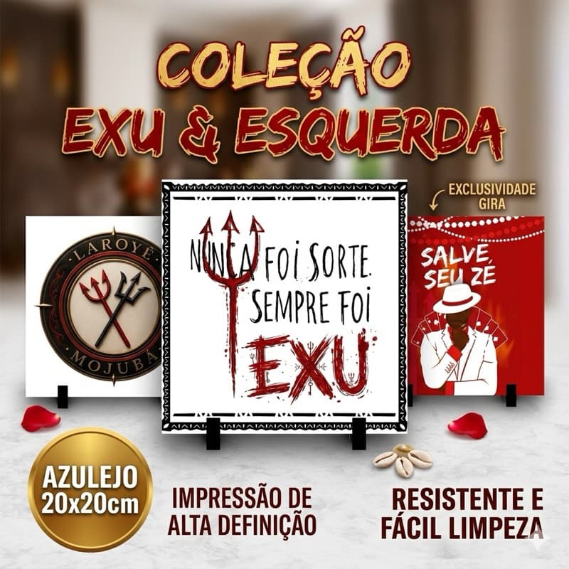 Azulejo Decorativo Umbanda Exu 20x20 Linha Da Esquerda