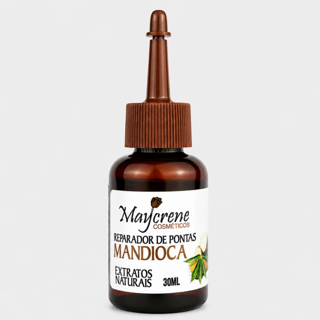 Óleo de cabelo Reparador de pontas 30ml Mandioca Cabelo liso redução do frizz e brilho