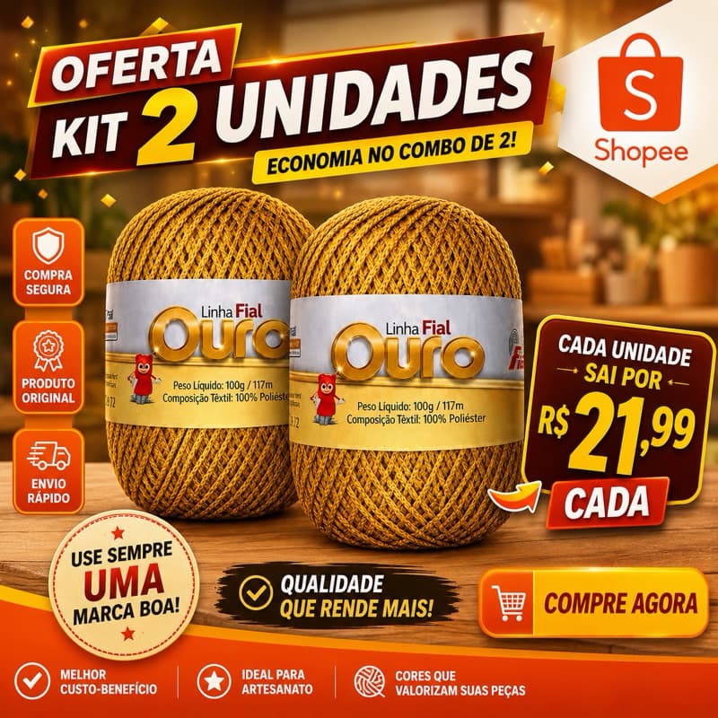 Kit 2 unidades - Fio/linha ouro Fial DOURADO (similar encanto)