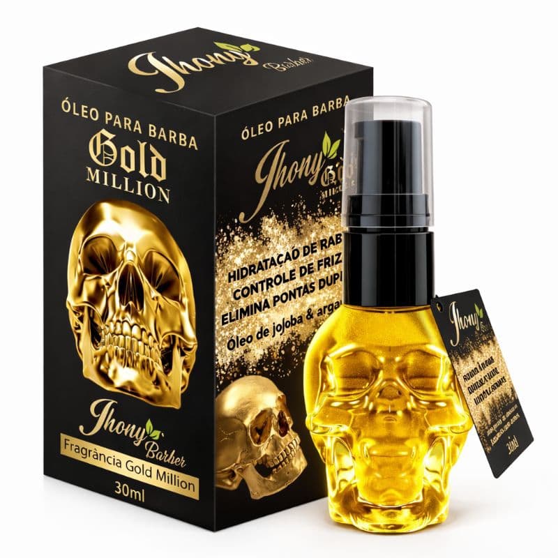 Óleo Para Barba Gold Million Jhony Barber 30ml Hidratante Masculino