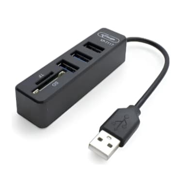 Hub USB 2.0 Knup KP-T117 3 portas e Leitor Cartão Multimídia