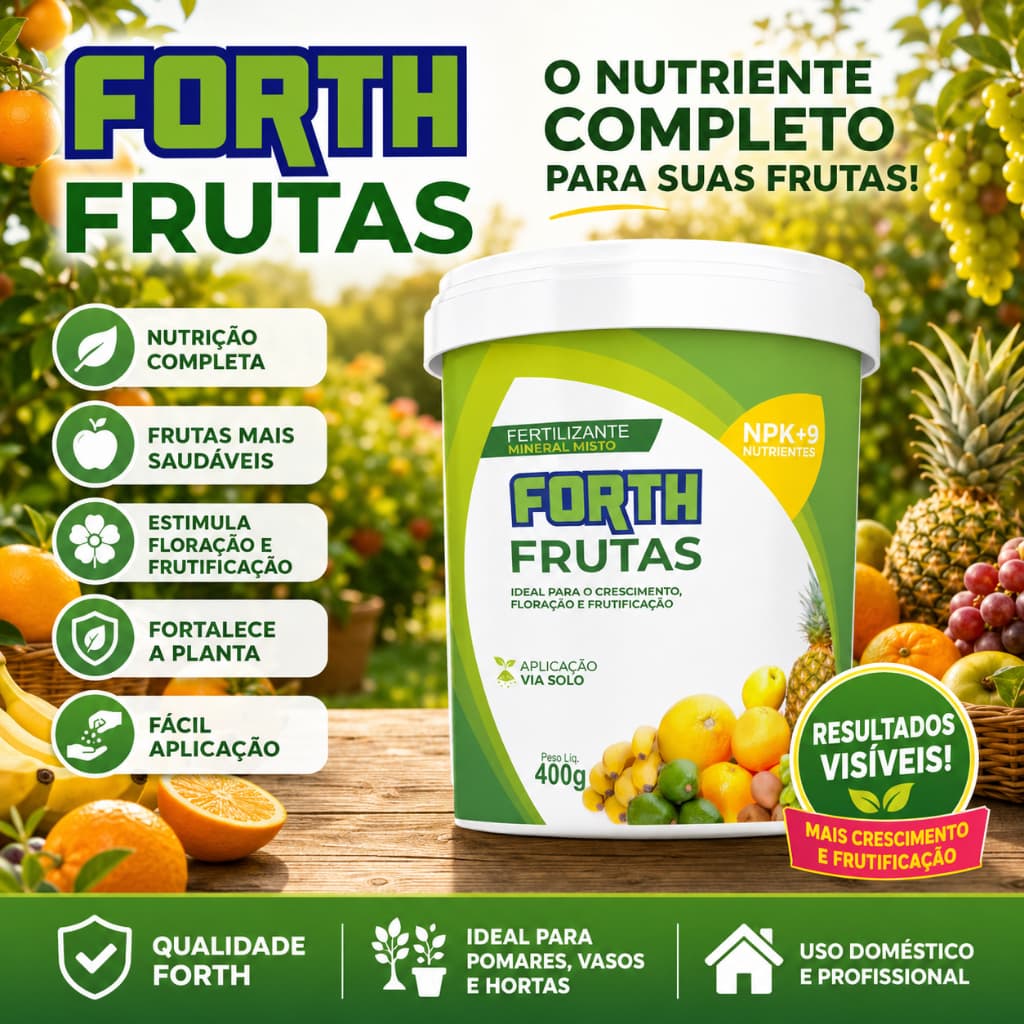 Fertilizante Forth Frutas 400g NPK + 9 Nutrientes Para Frutíferas