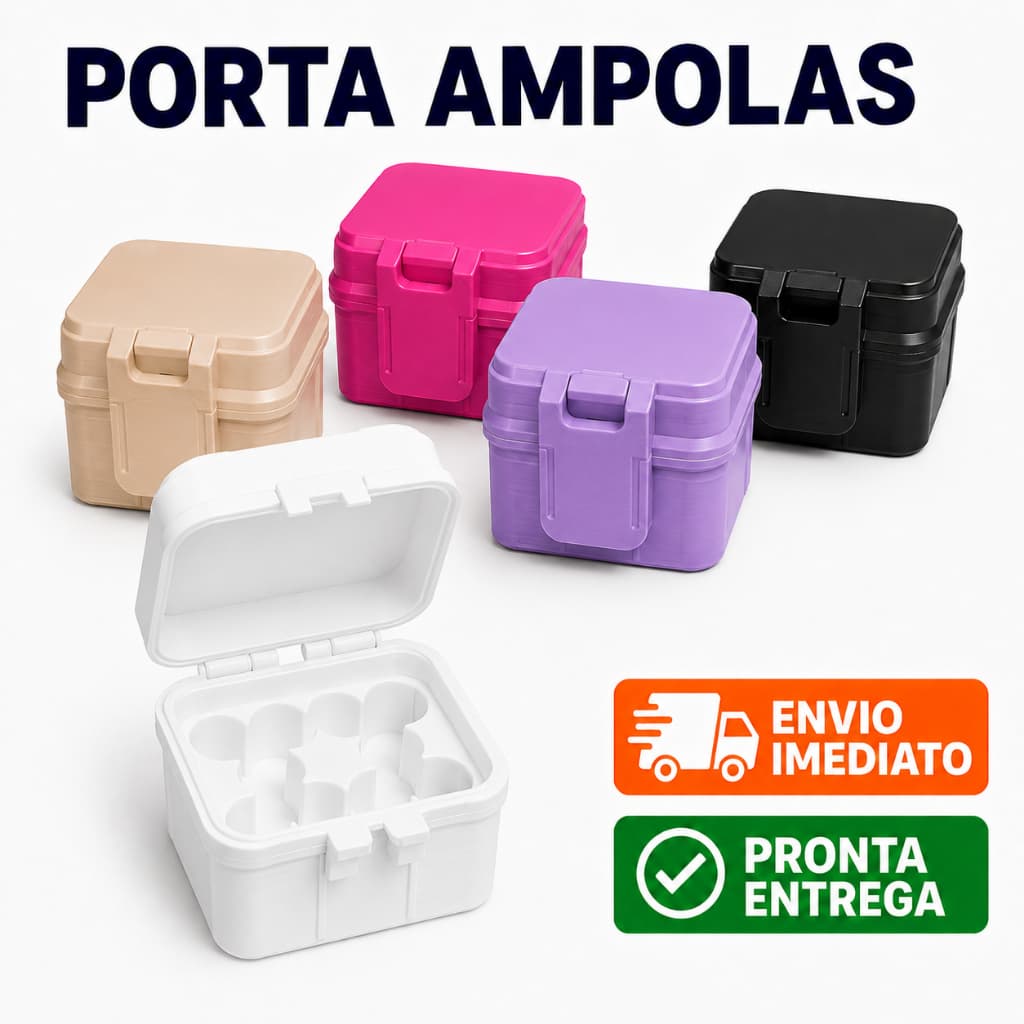 Porta Ampolas 10 x 3ml com Trava Caixa Organizadora Compacta para Medicamentos Estética Farmacêutica