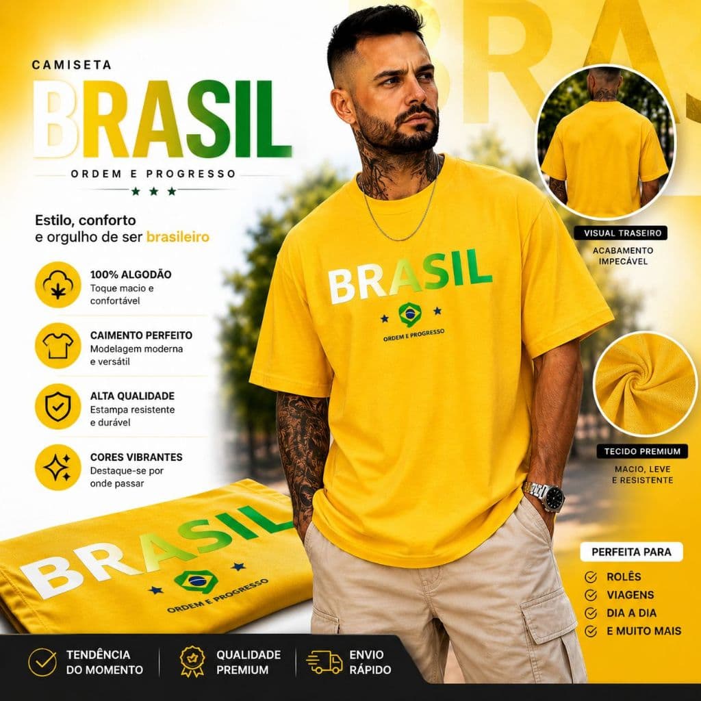 Camiseta Brasil Oversized Premium