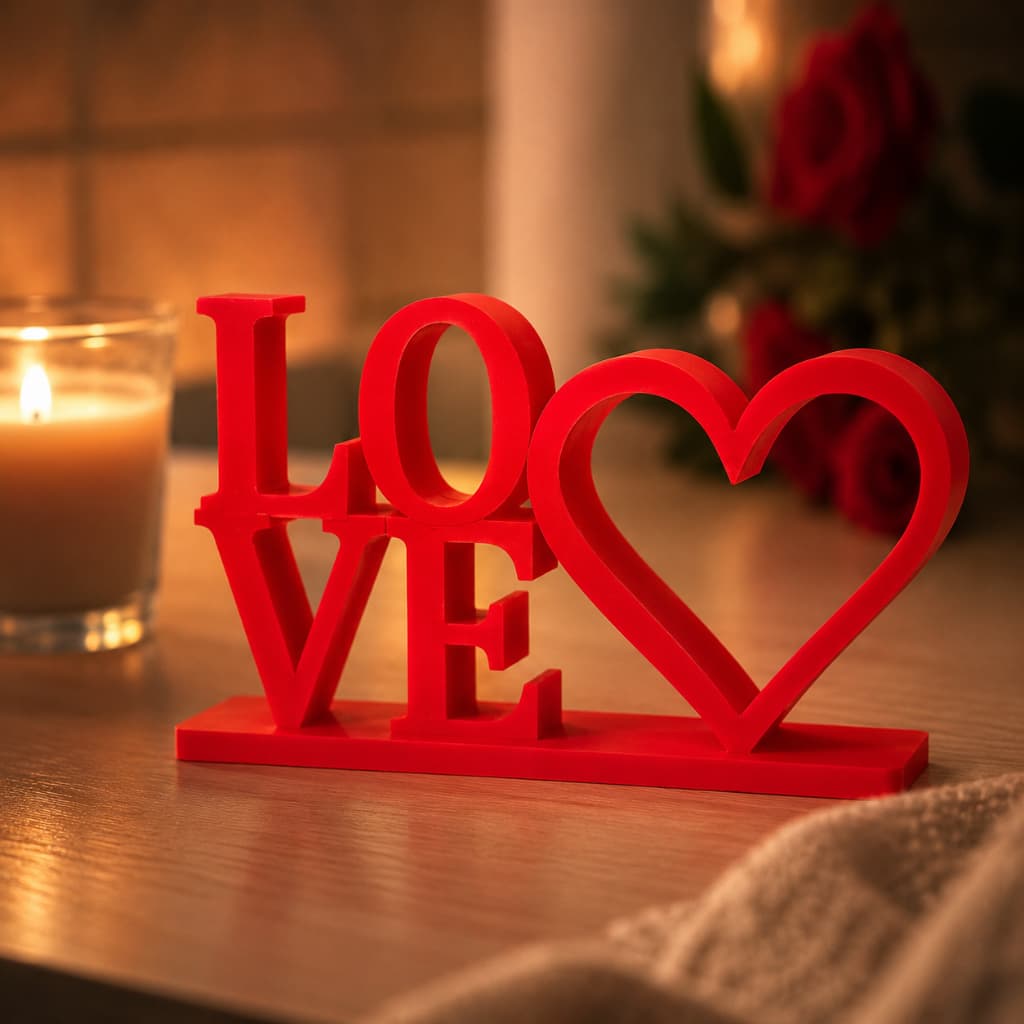 Enfeite Love Decorativo Casal Romântico Presente Dia Dos Namorados Decoração Quarto Sala Mesa