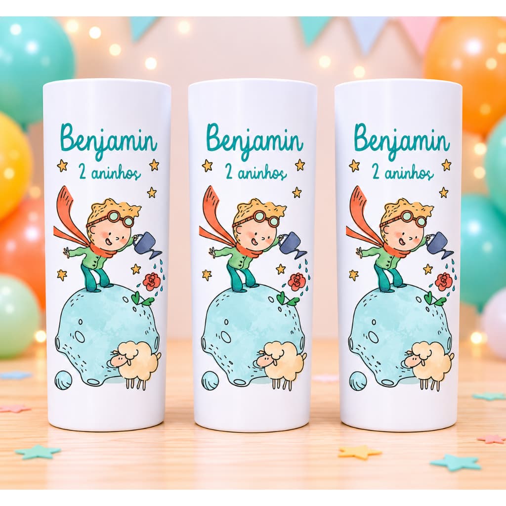 Copo Long Drink Pequeno Príncipe Personalizado Com Nome - Lembrancinha Festa Aniversário
