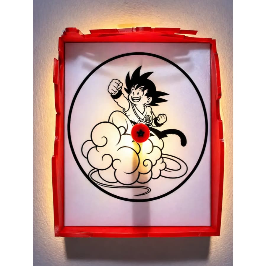 Luminária Goku 3d Led Efeito Sombra Na Parede | Decoração Geek