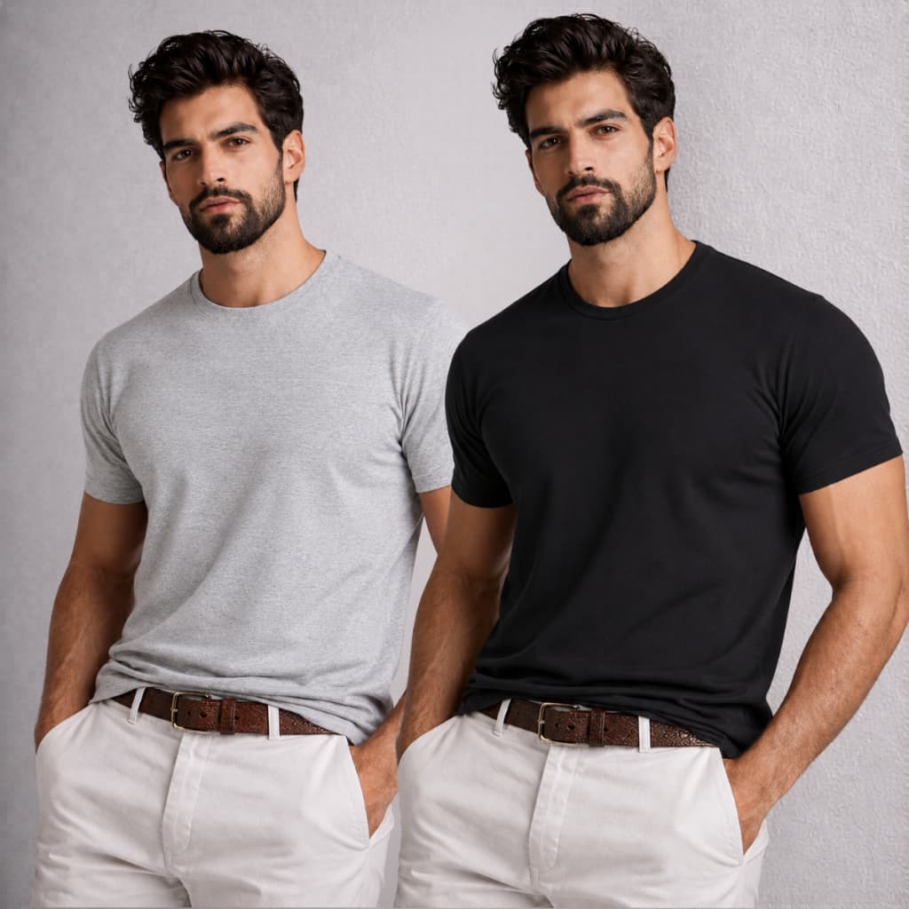 Kit 2 Camiseta Básica Masculina Manga Curta Algodão