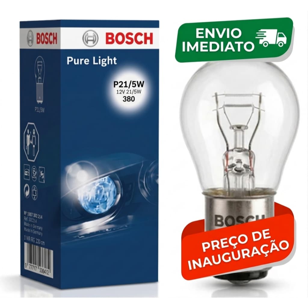 Lâmpada Freio Lanterna BOSCH ORIGINAL 12v P21/5w 2 Polos 1987302202 pino desencontrado