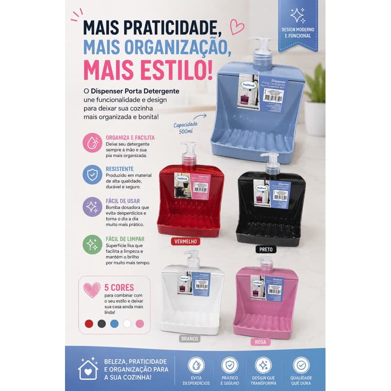 Dispenser Porta Detergente-500 ml