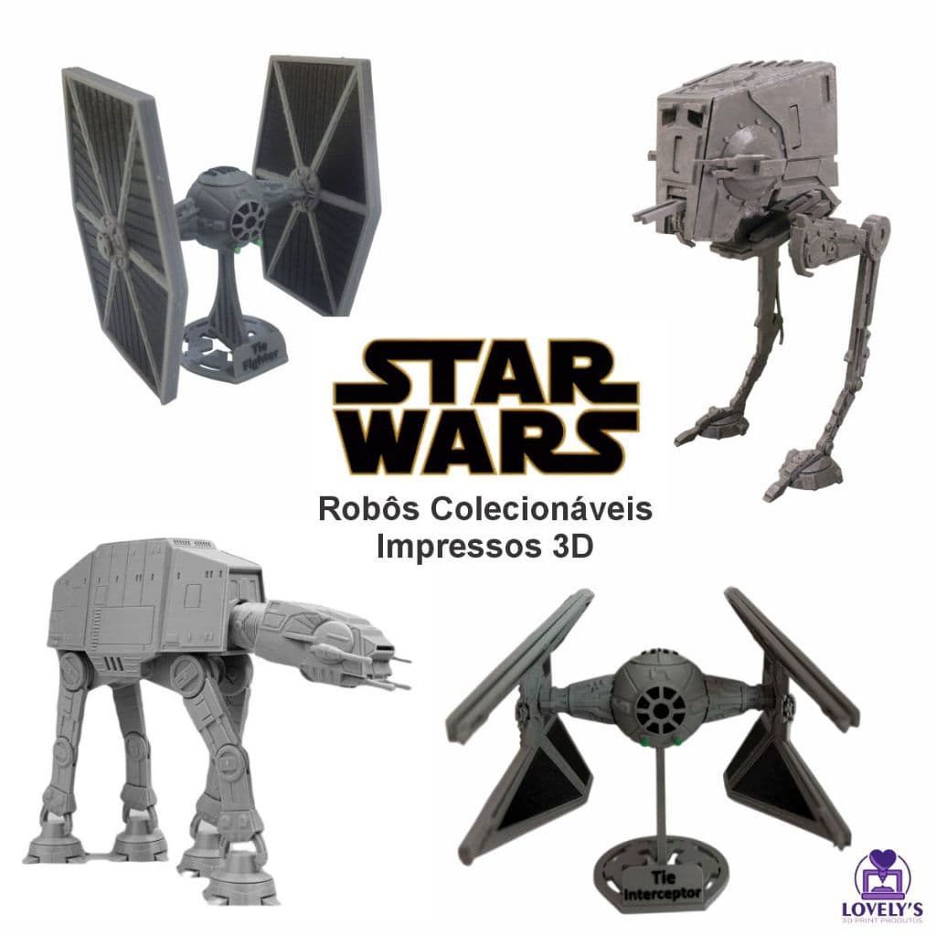 Robô Colecionável 3D Star Wars Atat - Bandai - Tie Fighter - Tie Interceptor