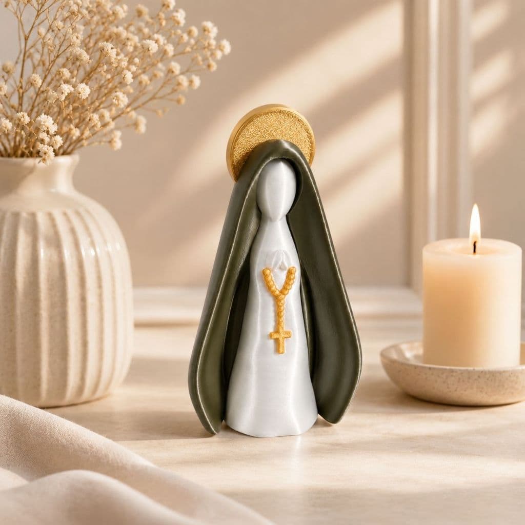 Escultura Nossa Senhora, imagem minimalista Nossa Senhora Aparecida.