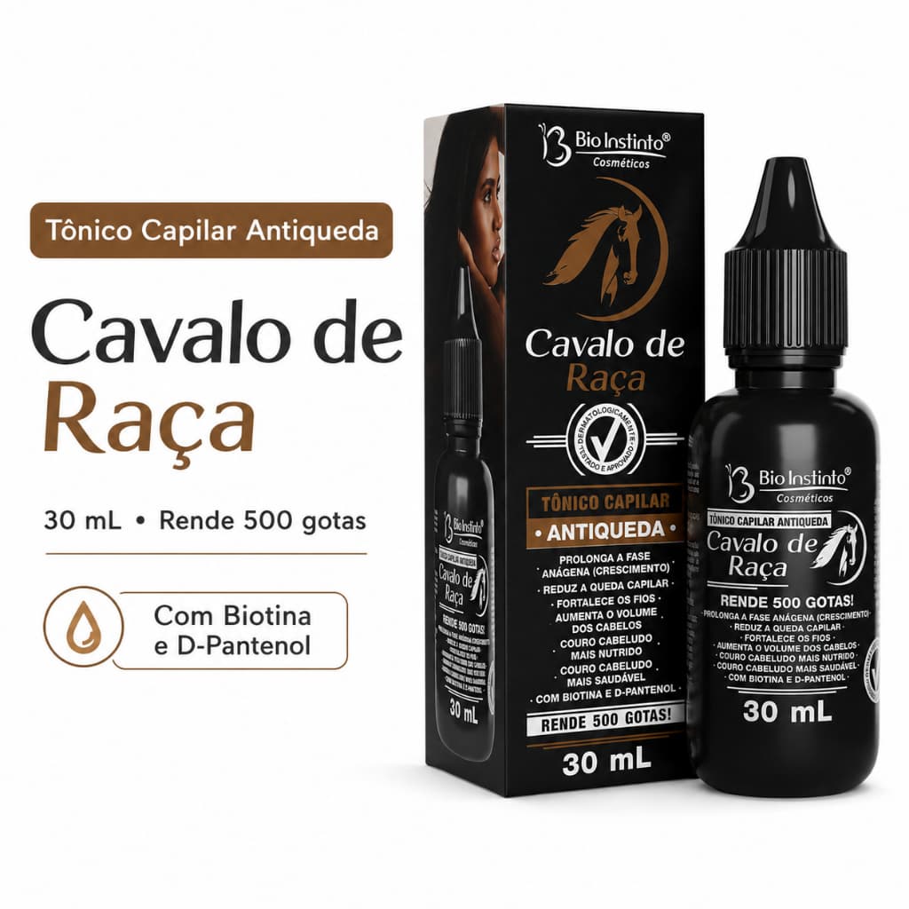 Kit tonico Capilar Antiqueda Cavalo de Raça 30ml Bio Instinto Crescimento Fortalecimento dos Fios