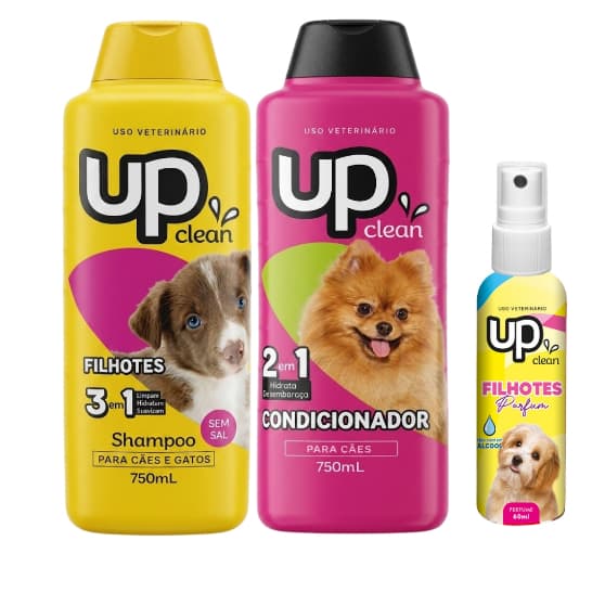 Kit Shampoo para cachorro Shampoo Filhotes 750ML + Condicionador 750ml + perfume 60ml