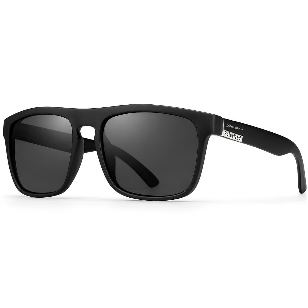 Óculos de Sol Masculino Quadrado Polarizado Preto Estojo