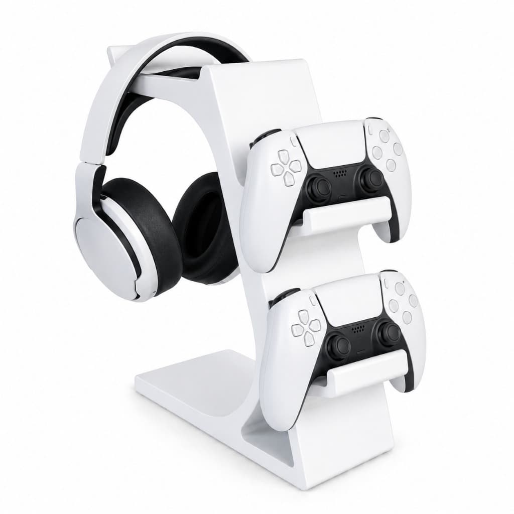 Suporte Controle Video Game Organizador Gamer para 2 Controles e 1 Headset