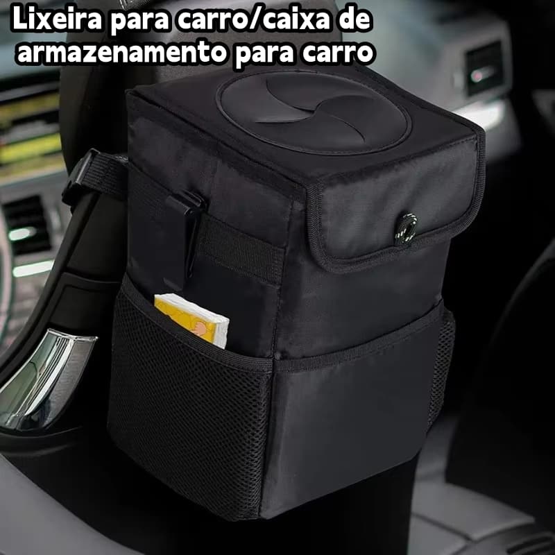 Lixeira Coberta Para Carro Caixa Armazenamento Suspenso Porta Banco Assento Traseira Acessórios