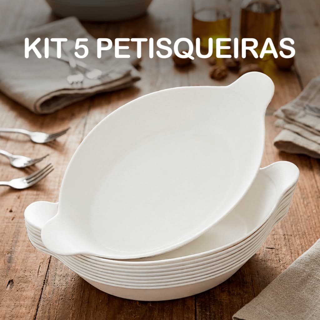 Kit 5 Petisqueira Barquinha Canoa Petiscos Churrasco Festa Frios Para Servir Amendoim Caldo Branca - Kaziva
