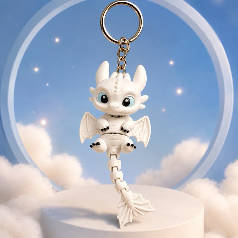 Chaveiro Fúria da Luz Articulado – Decoração Geek e Presente Criativo | Dragão Articulado