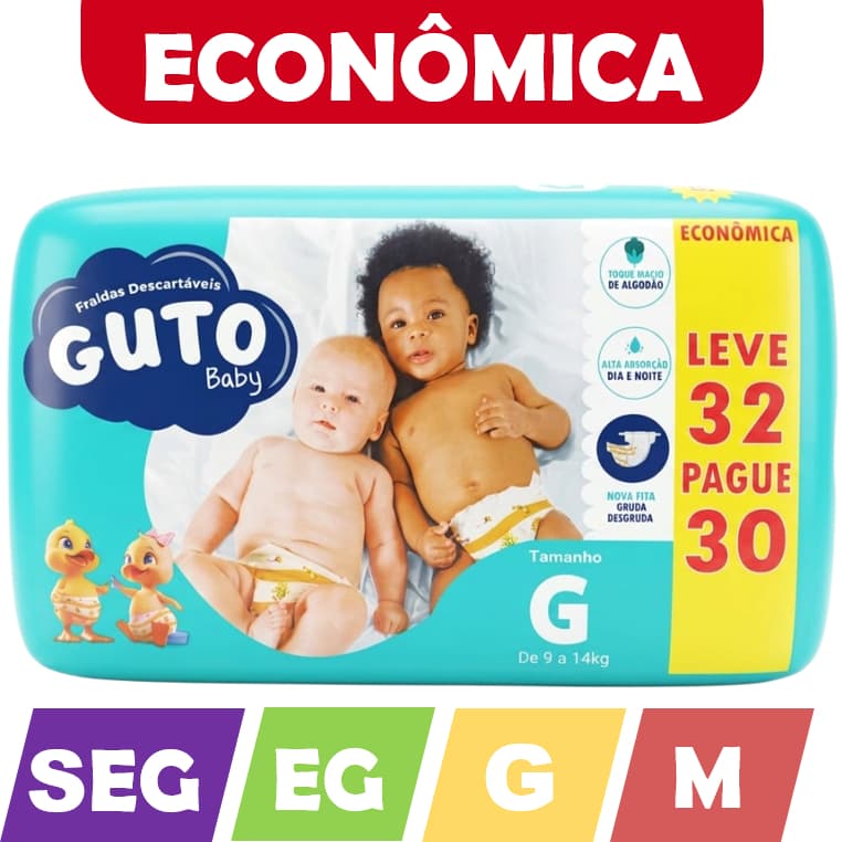 Fraldas Descartáveis Guto Baby - Econômica